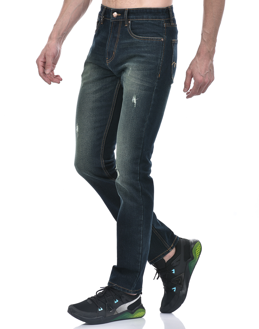 Numero Uno Men Solid Dark Blue Jeans